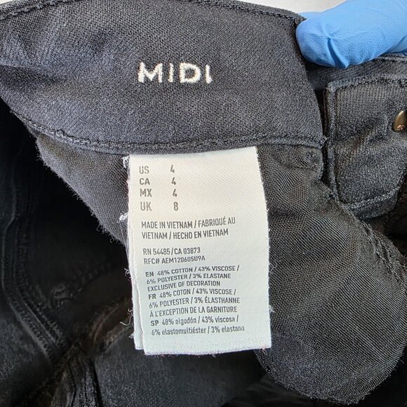 American Eagle Outfitters Shorts Womens 4 Black Denim Midi Super Stretch Jean - Picture 10 of 12